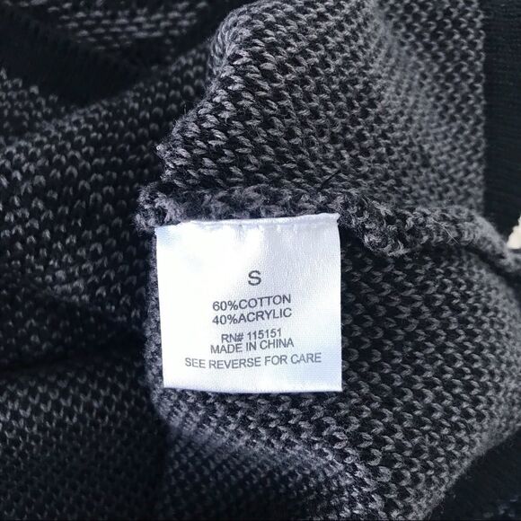 R+J COUTURE Leopard Print Sweater Dress Fitted Raglan‎ Sleeve Black Gray Small - Picture 6 of 11